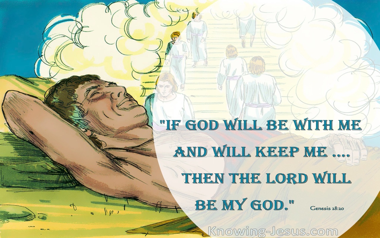 Genesis 28:20 If God Will Be With Me (aqua)